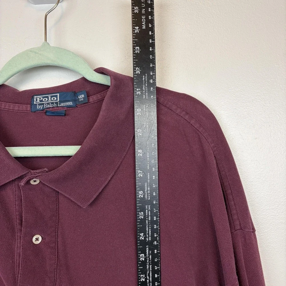 Polo Ralph Lauren Polo Shirt Mens 4XB Big Red Long Sleeve‎ 100% Cotton Pique